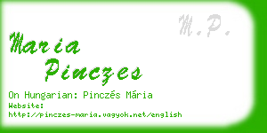 maria pinczes business card