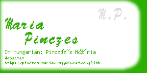 maria pinczes business card